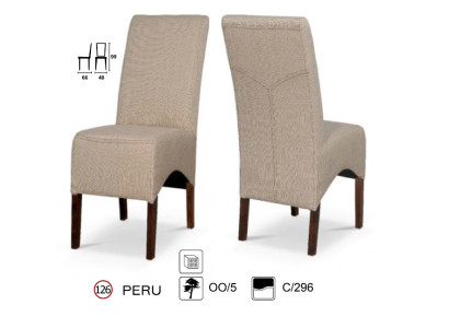 Chaise de salle à manger Pérou - Tissu / Bois